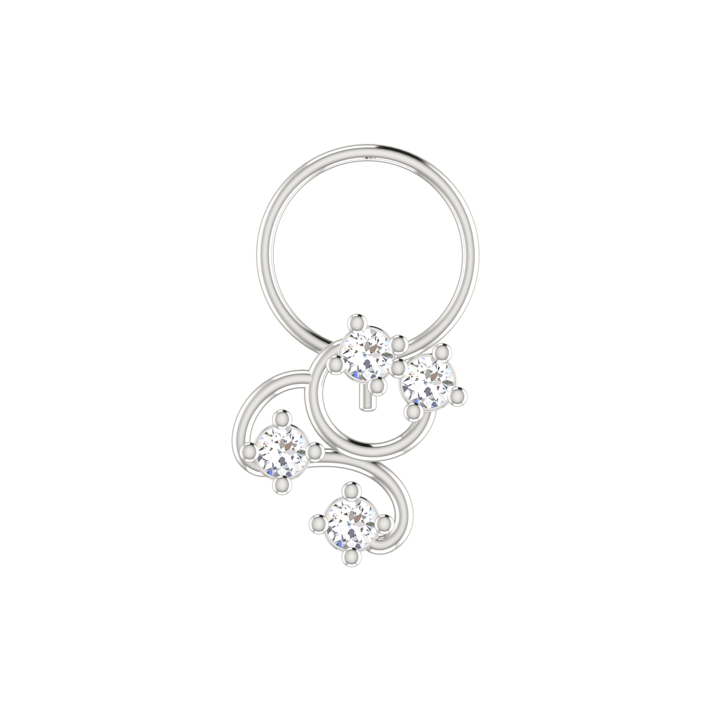 0.12 Carat Natural Diamond Nose Pin - HI Color, VS-SI Clarity.